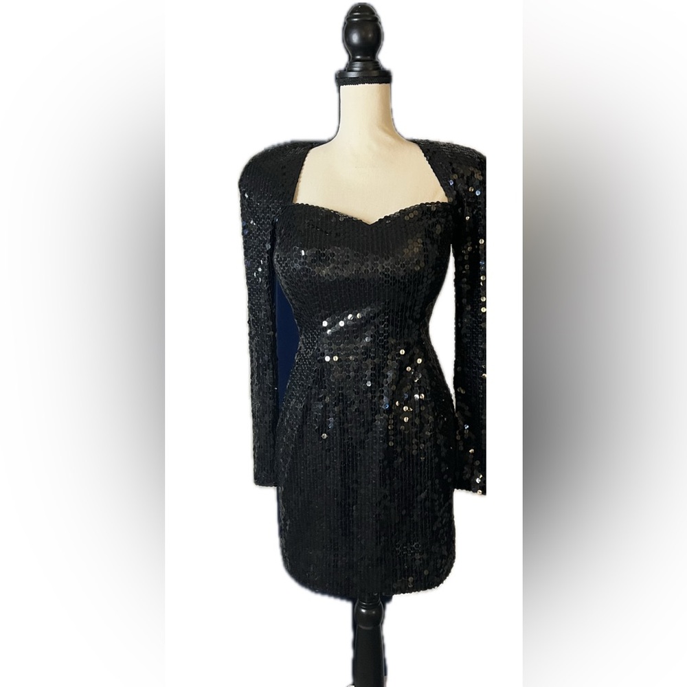 Vintage 90’s Cocktail Dress- Black Sequin